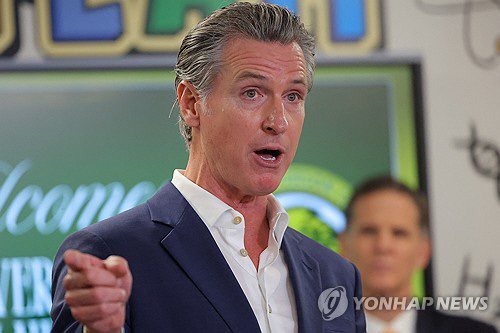 미국 민주당 소속 뉴섬 캘리포니아 주지사. 로이터 연합뉴스